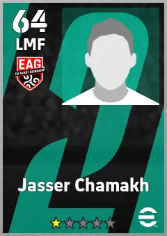 Jasser Chamakh eFootball 2026 player card, 64 OVR LMF