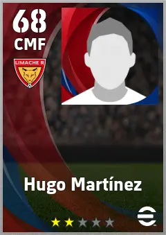 Hugo Martinez eFootball 2026 player card, 68 OVR CMF