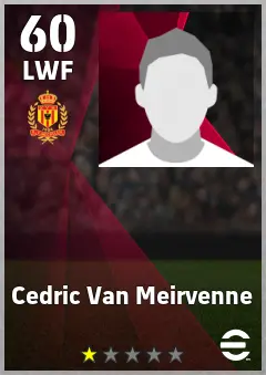 Cedric Van Meirvenne eFootball 2026 player card, 60 OVR LWF