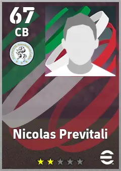 Nicolas Previtali eFootball 2026 player card, 67 OVR CB