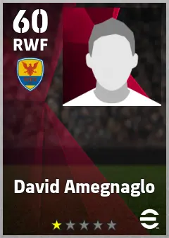 David Amegnaglo eFootball 2026 player card, 60 OVR RWF