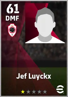 Jef Luyckx eFootball 2026 player card, 61 OVR DMF