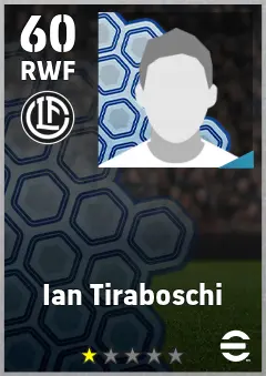 Ian Tiraboschi eFootball 2026 player card, 60 OVR RWF