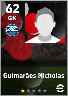Guimaraes Nicholas eFootball 2026 player card, 62 OVR GK