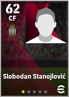 Slobodan Stanojlovic eFootball 2026 player card, 62 OVR CF