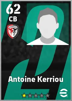 Antoine Kerriou eFootball 2026 player card, 62 OVR CB