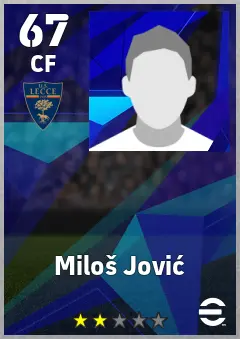 Milos Jovic eFootball 2026 player card, 67 OVR CF