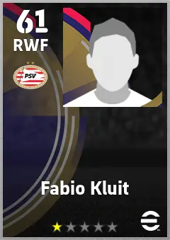 Fabio Kluit eFootball 2026 player card, 61 OVR RWF