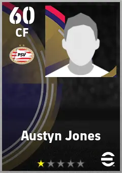 Austyn Jones eFootball 2026 player card, 60 OVR CF