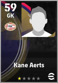 Kane Aerts eFootball 2026 player card, 59 OVR GK