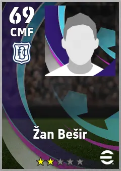 Zan Besir eFootball 2026 player card, 69 OVR CMF