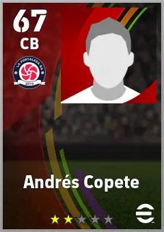 Andres Copete eFootball 2026 player card, 67 OVR CB