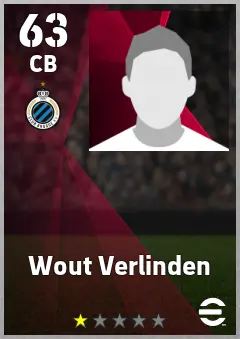Wout Verlinden eFootball 2026 player card, 63 OVR CB