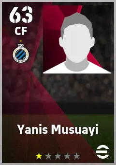 Yanis Musuayi eFootball 2026 player card, 63 OVR CF