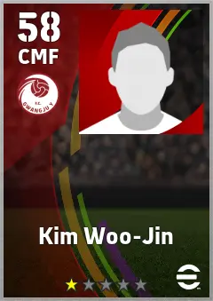 Kim Woo-Jin eFootball 2026 player card, 58 OVR CMF