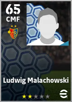 Ludwig Malachowski eFootball 2026 player card, 65 OVR CMF