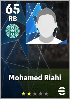 Mohamed Riahi eFootball 2026 player card, 65 OVR RB