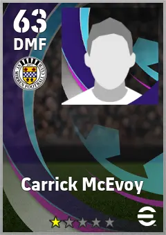 Carrick McEvoy eFootball 2026 player card, 63 OVR DMF