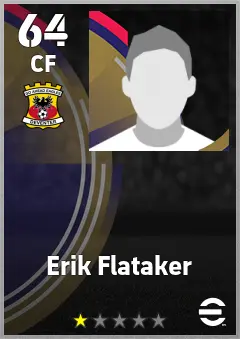 Erik Flataker eFootball 2026 player card, 64 OVR CF