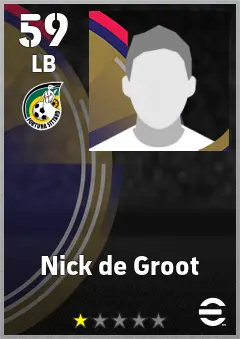 Nick de Groot eFootball 2026 player card, 59 OVR LB