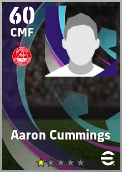 Aaron Cummings eFootball 2026 player card, 60 OVR CMF