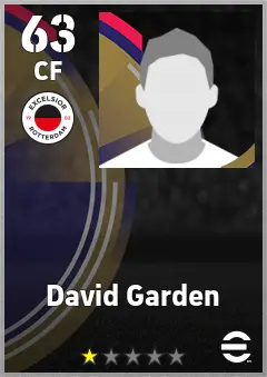 David Garden eFootball 2026 player card, 63 OVR CF