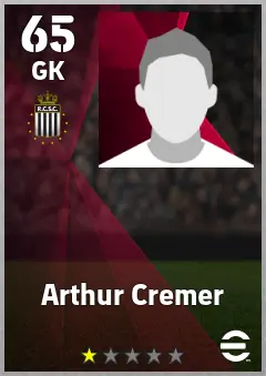 Arthur Cremer eFootball 2026 player card, 65 OVR GK