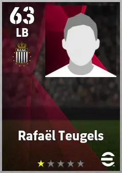 Rafael Teugels eFootball 2026 player card, 63 OVR LB
