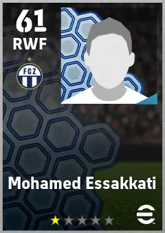 Mohamed Essakkati eFootball 2026 player card, 61 OVR RWF