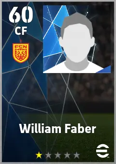 William Faber eFootball 2026 player card, 60 OVR CF