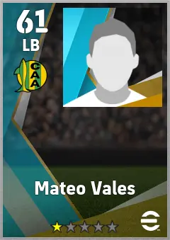 Mateo Vales eFootball 2026 player card, 61 OVR LB