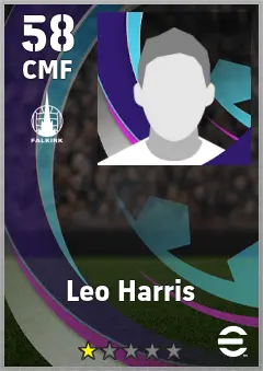 Leo Harris eFootball 2026 player card, 58 OVR CMF