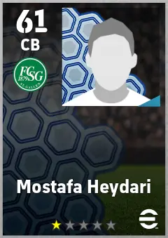 Mostafa Heydari eFootball 2026 player card, 61 OVR CB