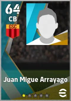Juan Migue Arrayago eFootball 2026 player card, 64 OVR CB