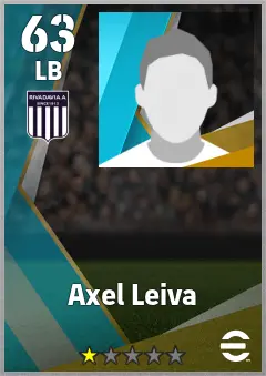Axel Leiva eFootball 2026 player card, 63 OVR LB