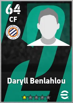 Daryll Benlahlou eFootball 2026 player card, 64 OVR CF