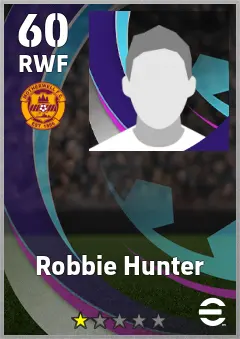 Robbie Hunter eFootball 2026 player card, 60 OVR RWF