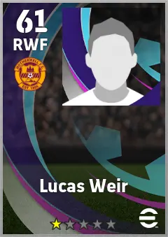 Lucas Weir eFootball 2026 player card, 61 OVR RWF