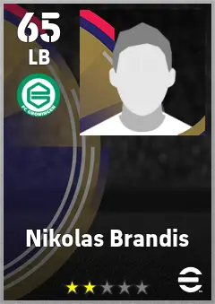 Nikolas Brandis eFootball 2026 player card, 65 OVR LB