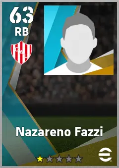 Nazareno Fazzi eFootball 2026 player card, 63 OVR RB