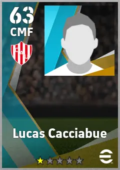 Lucas Cacciabue eFootball 2026 player card, 63 OVR CMF