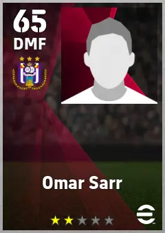 Omar Sarr eFootball 2026 player card, 65 OVR DMF