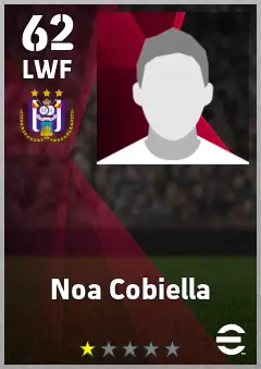 Noa Cobiella eFootball 2026 player card, 62 OVR LWF