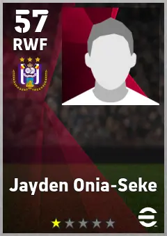 Jayden Onia-Seke eFootball 2026 player card, 57 OVR RWF