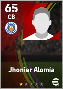 Jhonier Alomia eFootball 2026 player card, 65 OVR CB