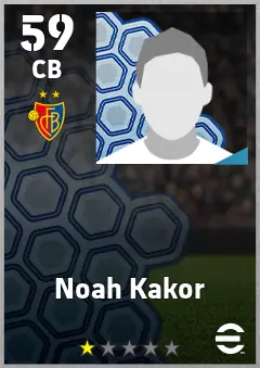 Noah Kakor eFootball 2026 player card, 59 OVR CB