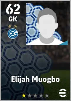 Elijah Muogbo eFootball 2026 player card, 62 OVR GK