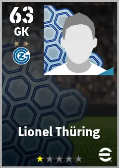 Lionel Thuring eFootball 2026 player card, 63 OVR GK