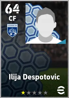 Ilija Despotovic eFootball 2026 player card, 64 OVR CF