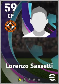 Lorenzo Sassetti eFootball 2026 player card, 59 OVR CF